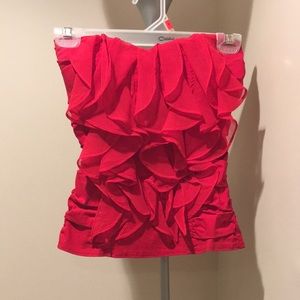 Red ruffle top